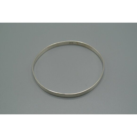 Silver Bracelet Plain Bangle Style 10.17g Sterling 925 2.75" Diameter DCJ Mark - Picture 6 of 8